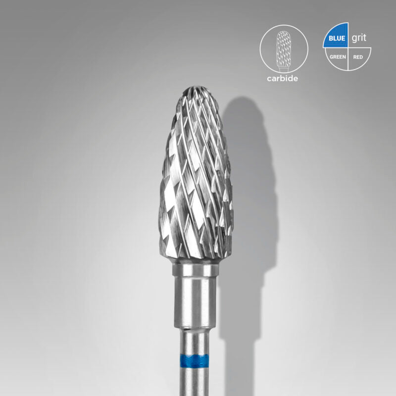 Staleks Pro Carbide Milling Tip, "Corn", Blue, Diameter 6 mm/ length 14 mm FT90B060/14