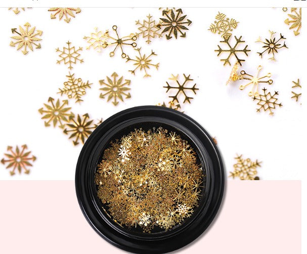 Inter Beauté Nails-Paillettes -Gold Snowflakes